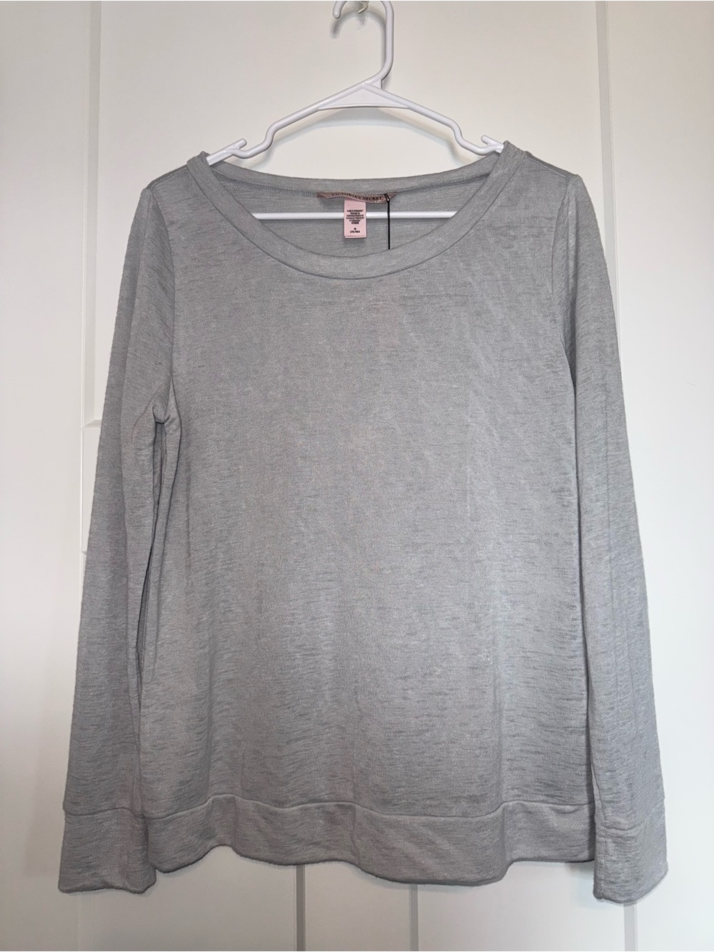 Light Gray Sheer Long Sleeve Top